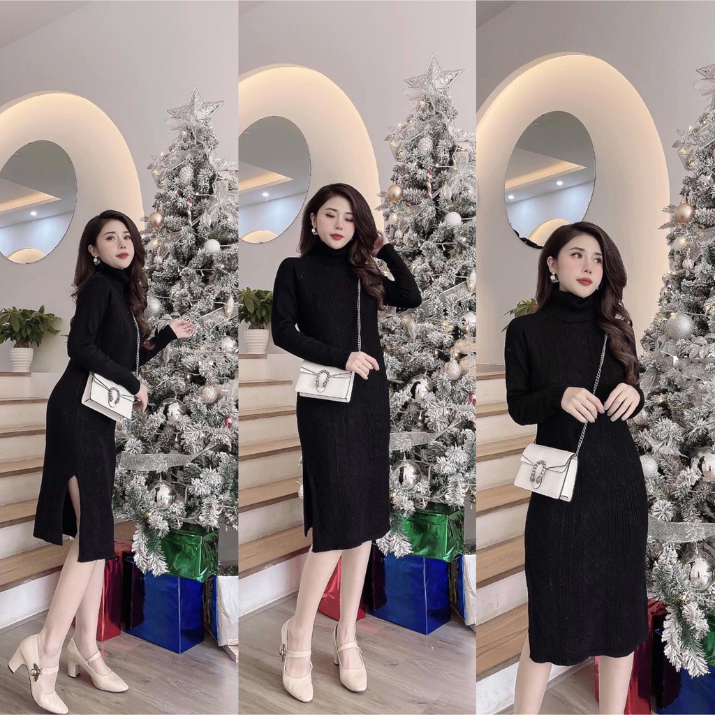 [HÀNG CÓ SẴN] Váy Len Nữ Dáng Suông Họa Tiết Thừng Xoắn_Hàng Quảng Châu Nặng Trịch_Xuống Phố Là Xinh | BigBuy360 - bigbuy360.vn