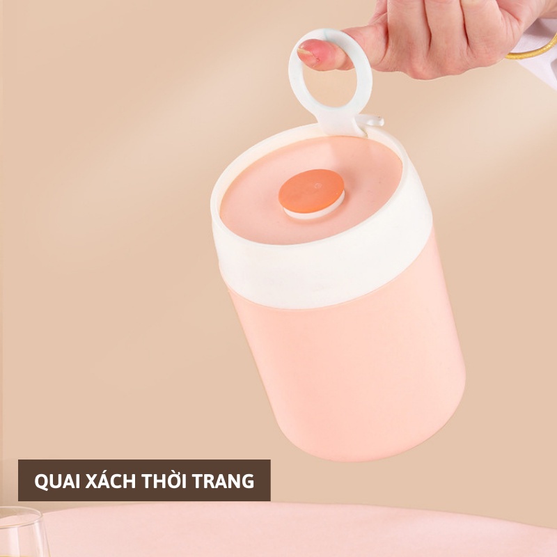 Cốc Đựng Canh Inox 304 Kèm Muỗng Riêng, Hộp Đựng Cháo Canh Soup Bền Đẹp Có Tay Xách Nắp Đậy - Smart Home 1904