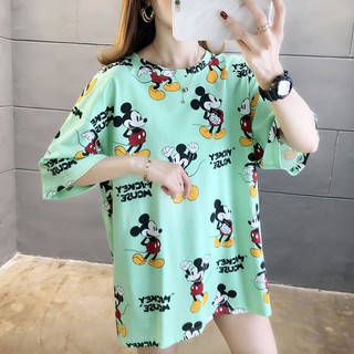Hàng mới v belly half women's 200jin loose top sleeve fat size short T-shirt women's large plus Official covering mm fat sleeve plus photo website