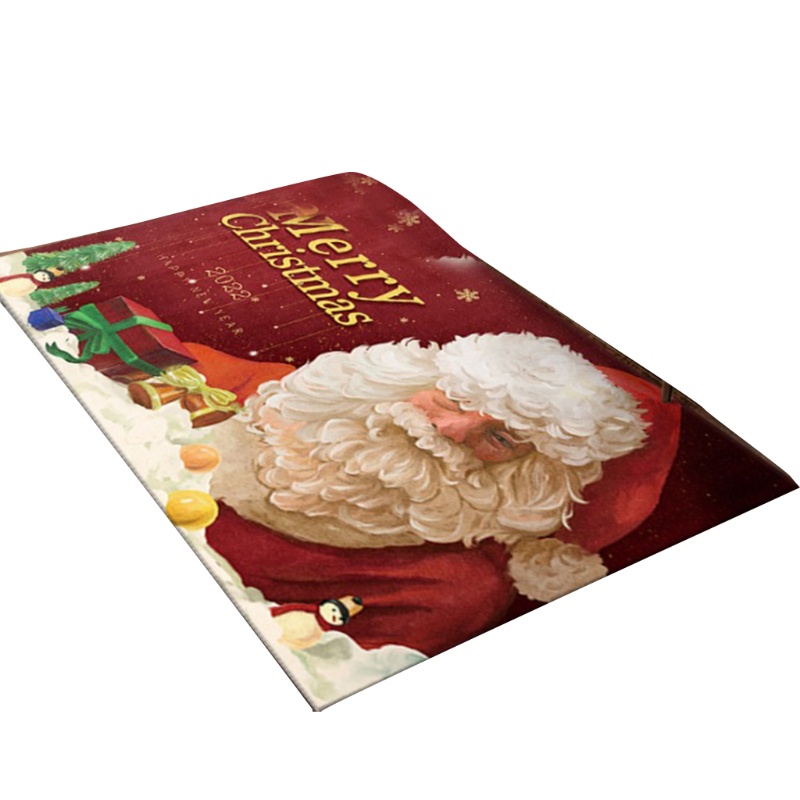 Thảm lót cửa chùi chân Chống Trượt In Hình Người Tuyết Giáng Sinh