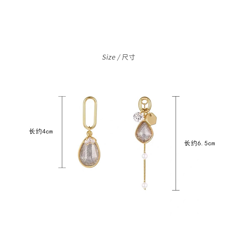 Bông tai bạc 925 đính ngọc trai và đá pha lê đơn giản ngọt ngào phong cách Hàn Quốc cổ điển cho nữ