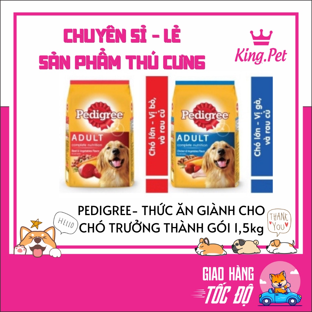 PEDIGREE- THỨC ĂN GIÀNH CHO CHÓ TRƯỞNG THÀNH GÓI 1,5kg