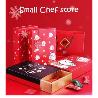 [COMBO] Hộp và túi đựng bánh hình Mèo May Mắn Maneki Neko