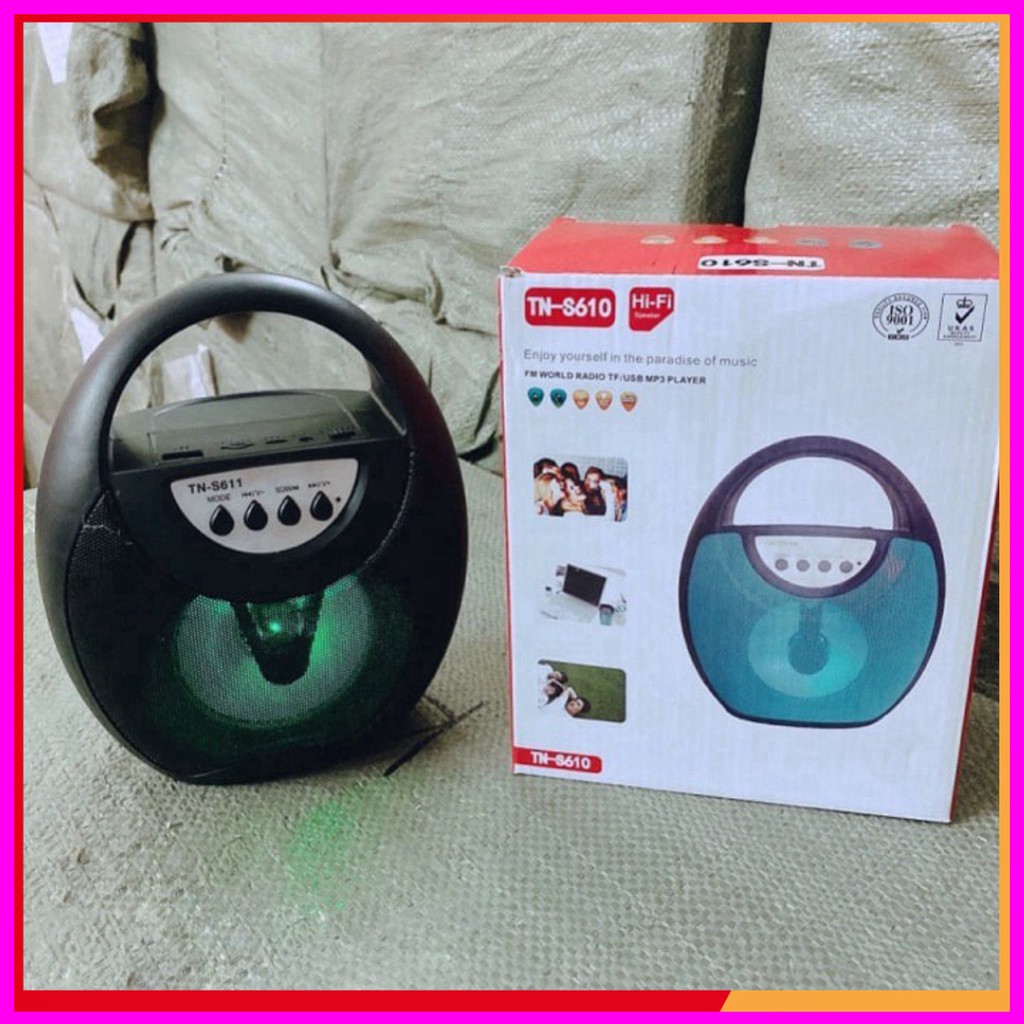 [ Rẻ Nhất Shopee + Có Video ]  Loa nghe nhạc, Loa Bluetooth TN S610 nháy đèn cắm thẻ nhớ và usb - Chính hãng - BH 2 Năm