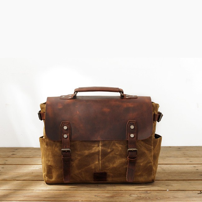 TÚI VINTAGE VẢI SÁP WAX, DA BÒ THẬT 100% DÀNH CHO SẾP LỚN. SIỀU NGẦU, SANG TRỌNG, LỊCH LÃM CHỐNG NƯỚC, CHỐNG BỤI | BigBuy360 - bigbuy360.vn