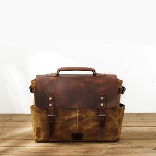 TÚI VINTAGE VẢI SÁP WAX, DA BÒ THẬT 100% DÀNH CHO SẾP LỚN. SIỀU NGẦU, SANG TRỌNG, LỊCH LÃM CHỐNG NƯỚC, CHỐNG BỤI