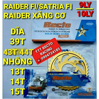 Nhông sên dĩa vàng 9ly & 10ly raider fi/satria fi/raider x.c dĩa 39t 43t