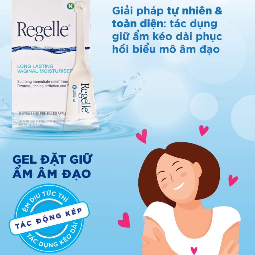 Gel phụ khoa bôi trơn tuýp 6.5g REGELLE® giữ ẩm vùng kín  tác dụng kéo dài