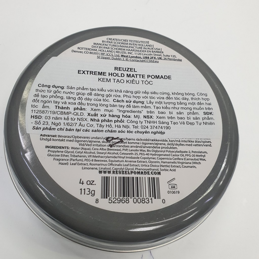 SÁP REUZEL SIÊU CỨNG EXTREME HOLD MATTE POMADE 35G-113G-340G