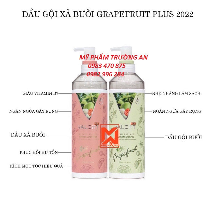 Cặp dầu gội Bưởi Chính Hãng Nhãn Đỏ 850ml x2