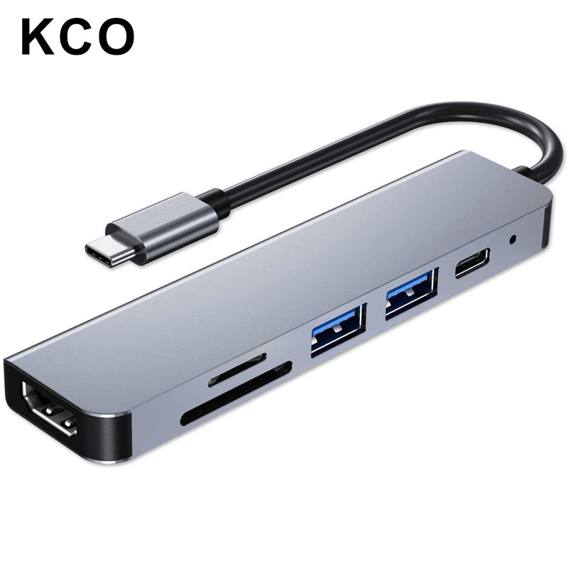 HUB chuyển đổi KCO H260 cổng USB C 3.0 sang HDMI video 4K hỗ trợ SD/TF MicroSD cho laptop/máy tính/NS Switch/MacBook