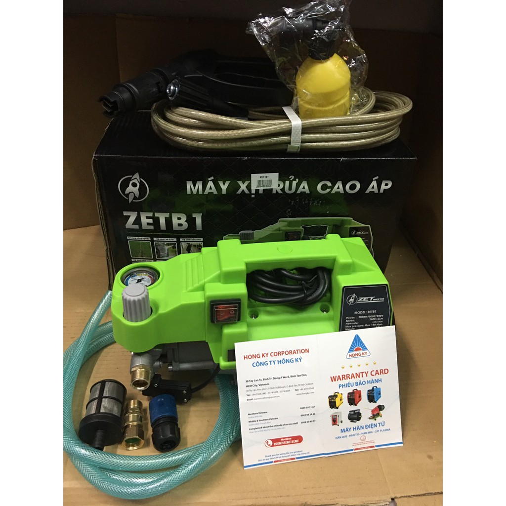 Máy Rửa Xe Hồng Ký ZETB1  Có chỉnh áp, bh 12 tháng