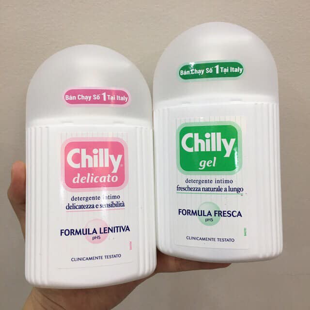 Dung dịch vệ sinh phụ nữ Chilly - Nhập khẩu từ Italy (Chai 200ml)
