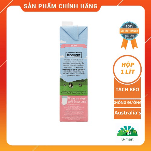 Sữa Tươi Tách Béo Không Đường Australia's Own 1 lít