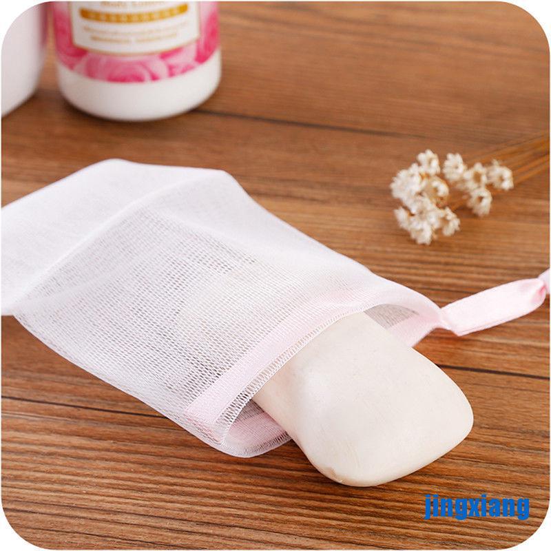 [jing] 10× Soap Foaming Net Saver Bag Suds Bubble Maker Skin Care Bath Easy Bubble Mesh [vn]