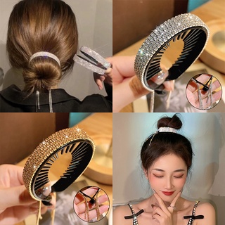 Sáng Tạo Pha Lê Viền Đầu Nhiều Màu Sắc Đuôi Ngựa Tóc Bóng Đầu Xoắn Kẹp Phụ Kiện Tóc Cho Nữ