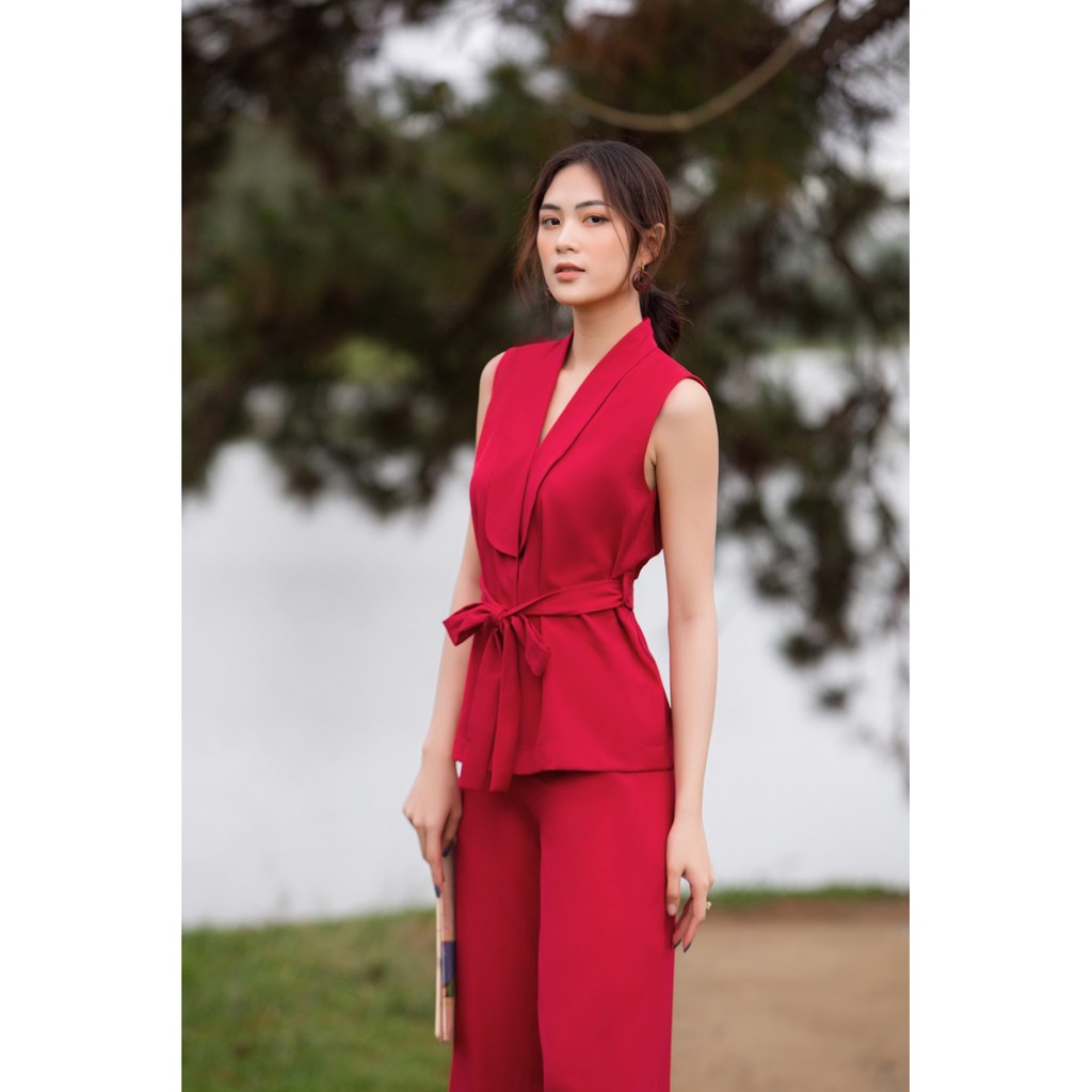 Áo Clothesrack gile cổ sam sammie cột dây eo