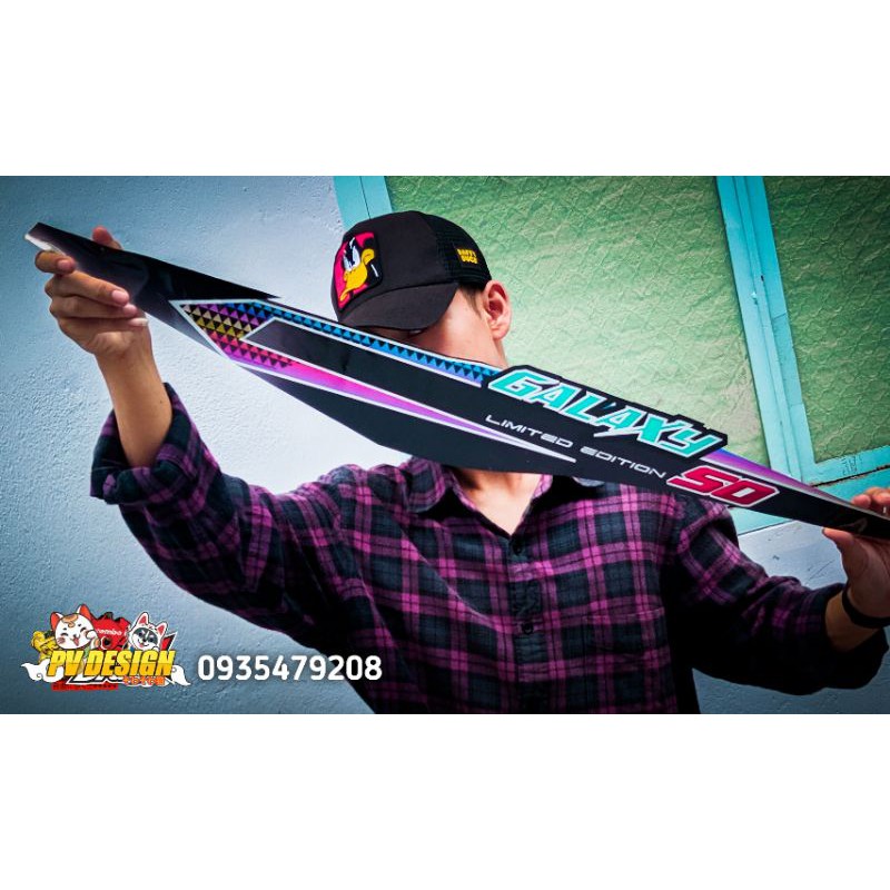 Tem galaxy 50cc xanh đen trắng