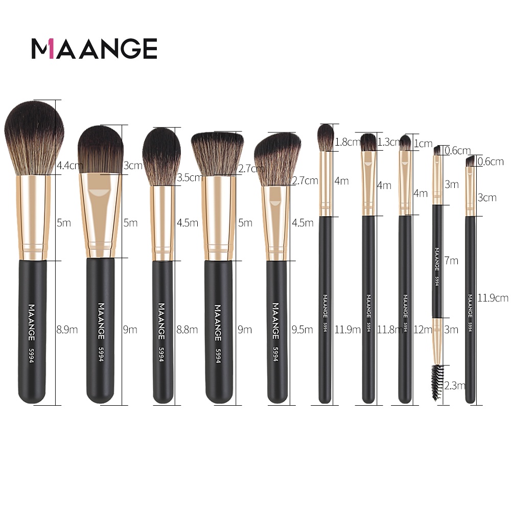 Set 10 Cọ Trang Điểm MAGEFY Lông Mềm Chất Lượng Cao