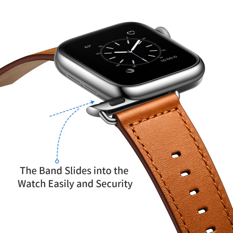 Dây đeo bằng da sang trọng cho đồng hồ Apple 7 band 41 45mm 44mm 40mm iWatch series 6 se 5 4 3 41mm 42mm 38mm