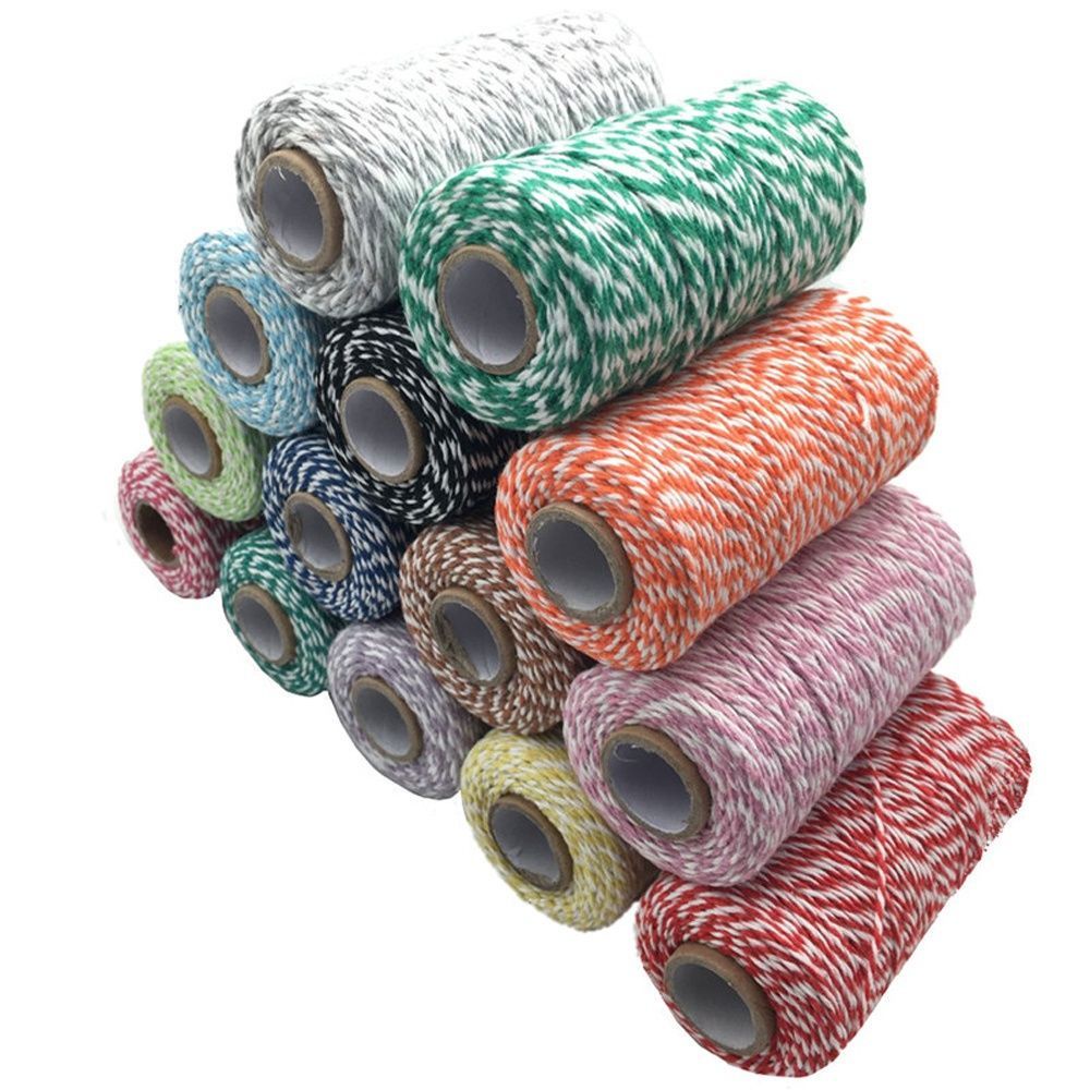Cuộn dây cotton 2ply dài 100m dùng trang trí giáng sinh đa dụng chất lượng cao