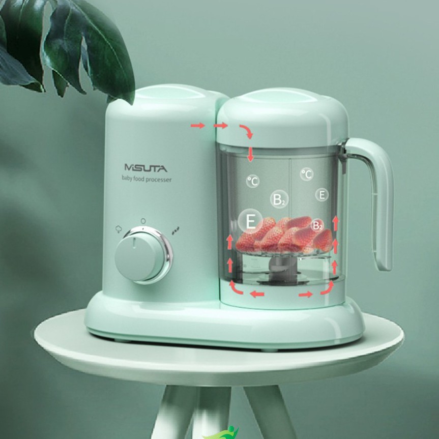 Máy Xay Hấp 4 chức Năng Misuta Nhật Bản Giúp Mẹ Dễ đang chế biến đồ ăn dặm cho bé