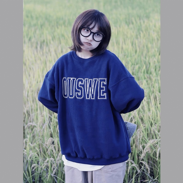 Áo sweater nữ/Áo nỉ form rộng tay bồng in chữ OUSWE phong cách ulzzang chất nỉ siêu dày RÔ STORE SW26 | BigBuy360 - bigbuy360.vn