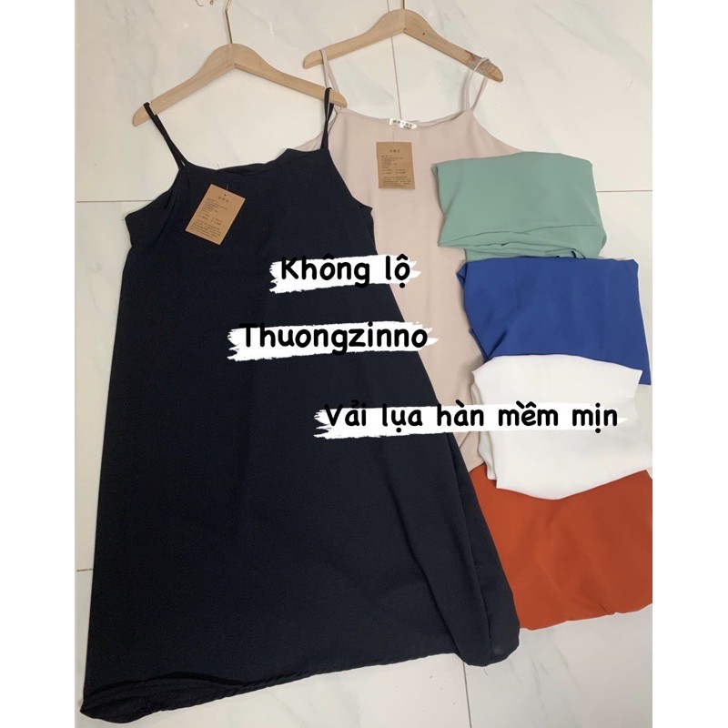 Váy hai dây lụa Hàn dáng dài Hàn Đầm maxi đi biển hai dây trơm dáng xuông | BigBuy360 - bigbuy360.vn