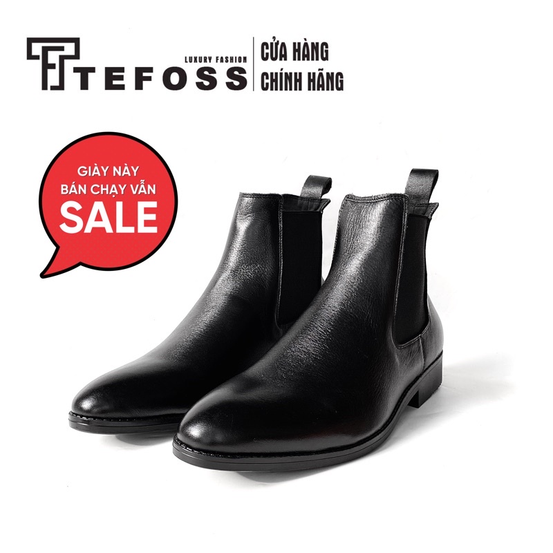 Giày nam chelsea boot da bò thật TEFOSS HT650 cổ cao thời trang size 38-44