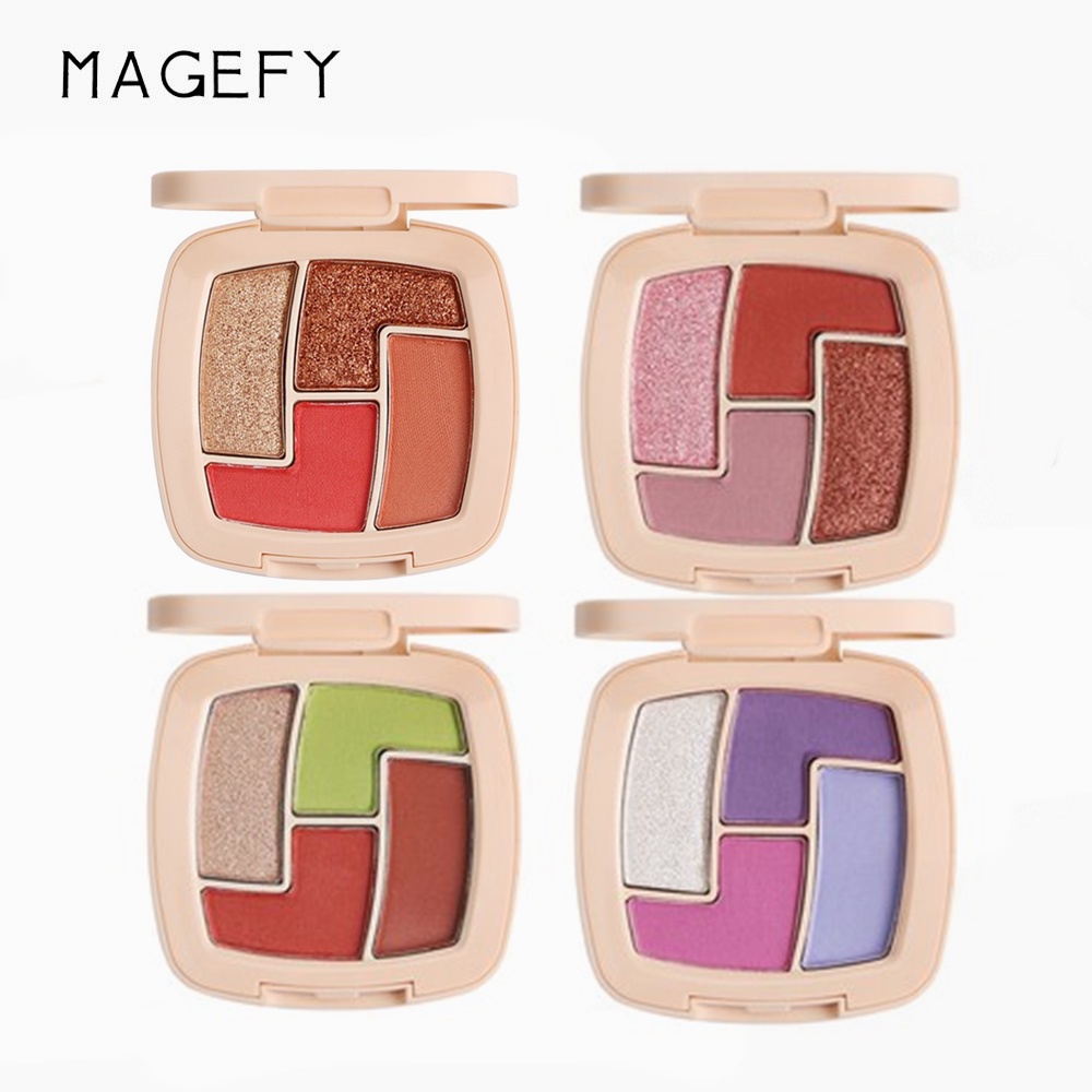 MAGEFY Mắt  Mini 4 Màu Không Thấm Nước 21g/Bảng phấn mắt /Ba màu có sẵn/Bảng Phấn Mắt 4 Màu Lì / Nhũ Kháng Nước Lâu Trôi