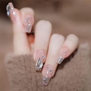 [Hàng mới về] Set 24 móng tay giả họa tiết chú bò dễ thương