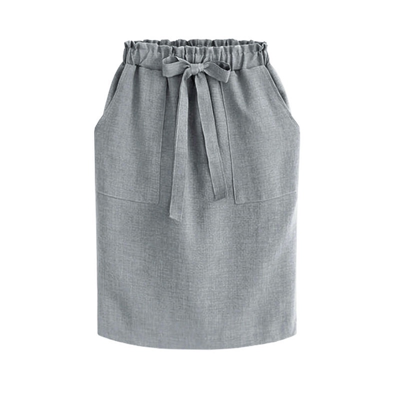 Chân váy TODOBLACK cotton lưng thun đính nơ thời trang xuân hè dành cho nữ