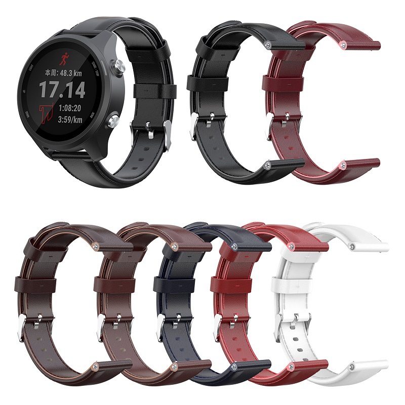 Dây Đeo Bằng Da Thật Chất Lượng Cao Cho Garmin Forerunner245 / 645 / Vivoactive 3