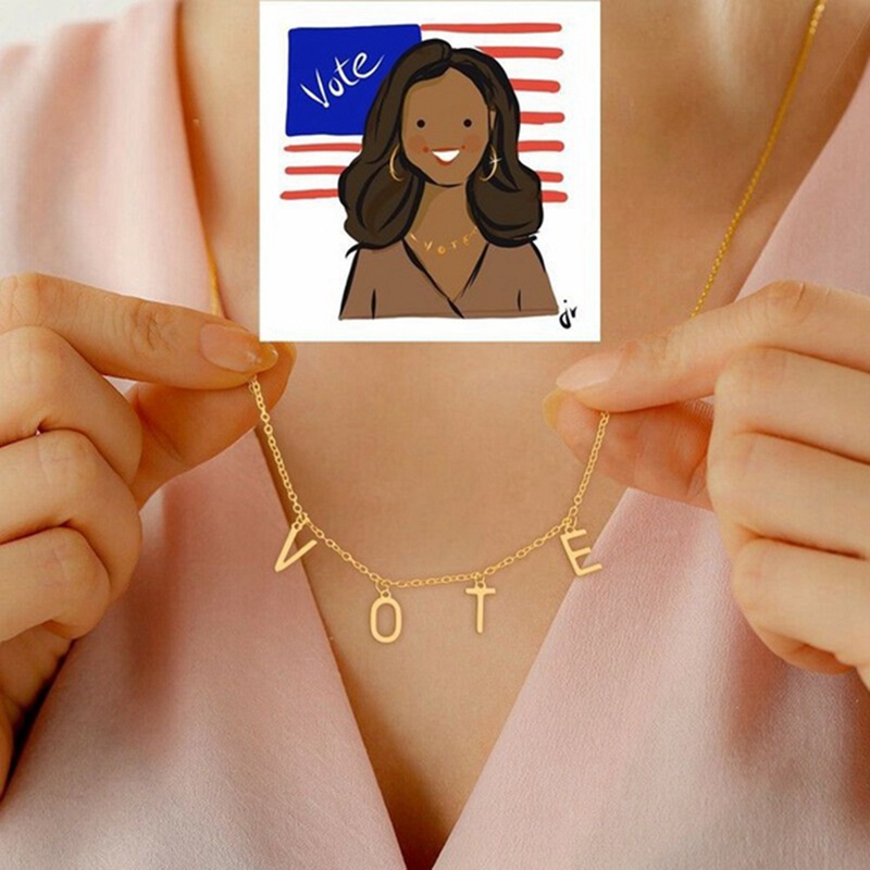 Mặt Dây Chuyền Khắc Chữ First Lady Of Usa Michelle Obama Vote