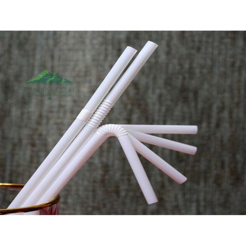 Ống Hút gập được màu trắng (1 bịch 70 ống hút)