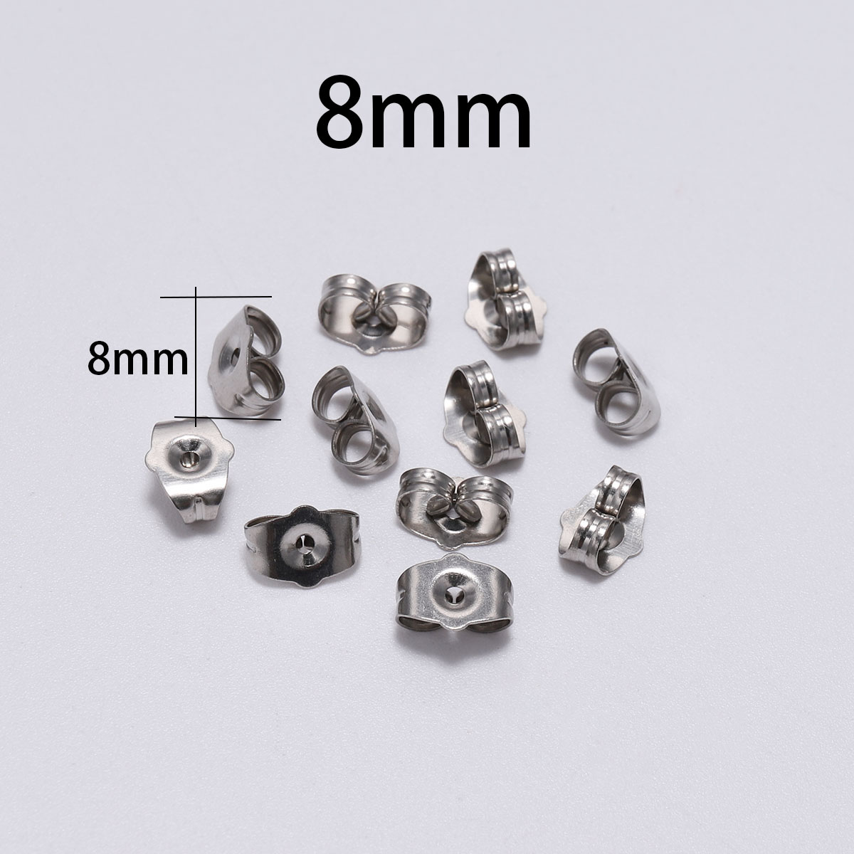 100pcs/pack 4 5  6  8mm Stainless Steel Fashion Style Butterfly Earrings Stud the Base For Jewellery Making