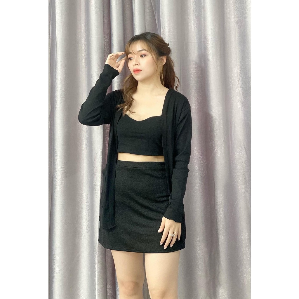 [SALE] Áo khoác cardigan, áo khoác ngoài chất len đan nhẹ, thoáng, mặc hè cực mát có 2 túi | BigBuy360 - bigbuy360.vn