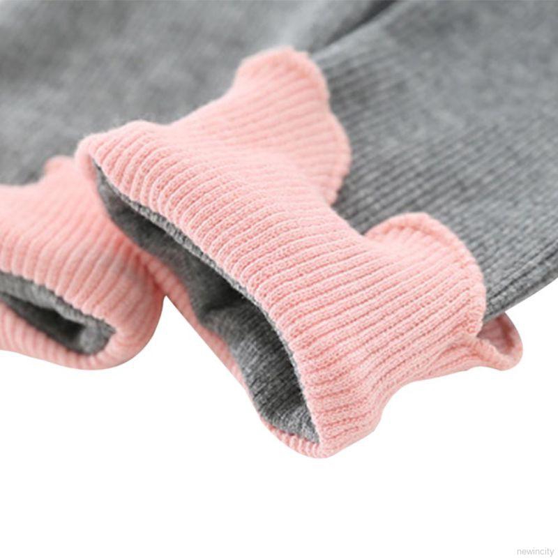 Quần legging cotton phối hoa dễ thương cho bé gái