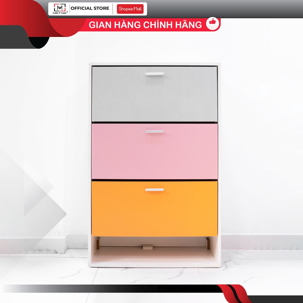 Nowship hcm - Tủ giày thông minh 3 tầng nhiều màu thương hiệu MW FURNITURE