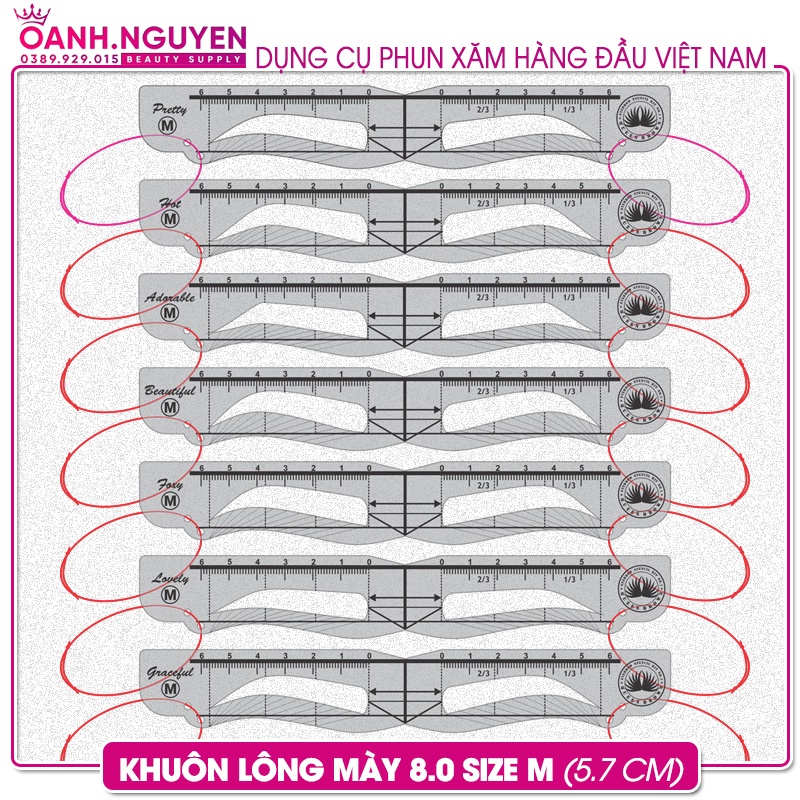 Khuôn kẻ lông mày Love 5 dáng đẹp nhất