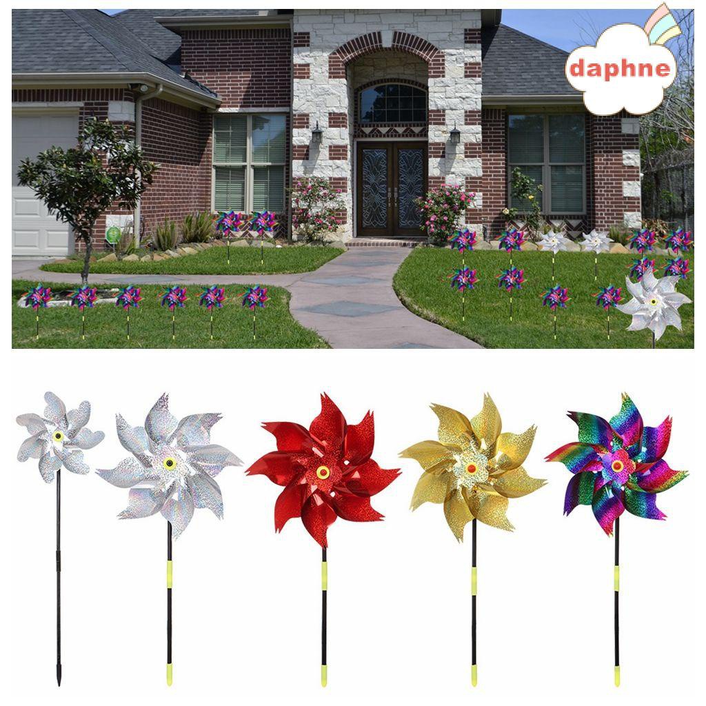 DAPHNE Beach Decor Whirl Pinwheels Yard Sign Spinners Windmill Sparkly Pinwheel Kids Adult|Design DIY Garden Orchard Scare Birds Reflective Bright