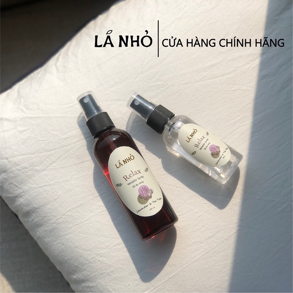 Xịt đa năng tinh dầu thiên nhiên Lá Nhỏ - Relax (Lavender + Tràm Trà) - 50 &100ml