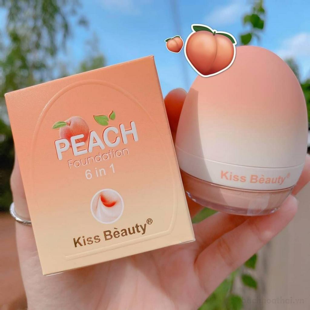 Hộp kem nền chốnǥ nước chốnǥ nắng Kiss Beauty Peach foundation 6 in 1