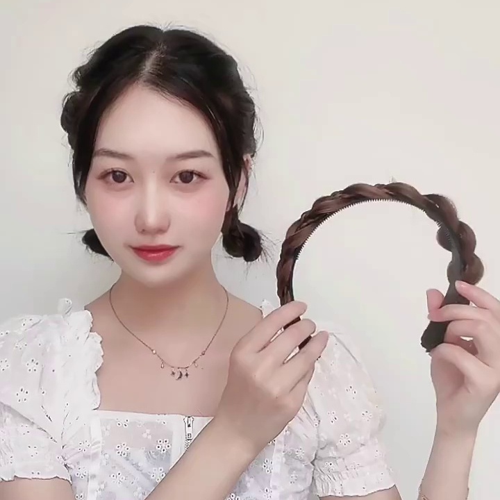 Băng Đô Tóc Giả Thắt Bím Liền Mạch Tự Nhiên Chống Trượt Mới