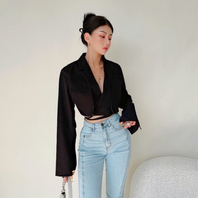 Áo vest crotop ulzzang cột dây