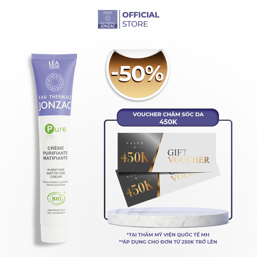 Kem Dưỡng Hữu Cơ Kiềm Dầu Eau Thermale Jonzac Pure Purifying Mattifying Cream 50ml