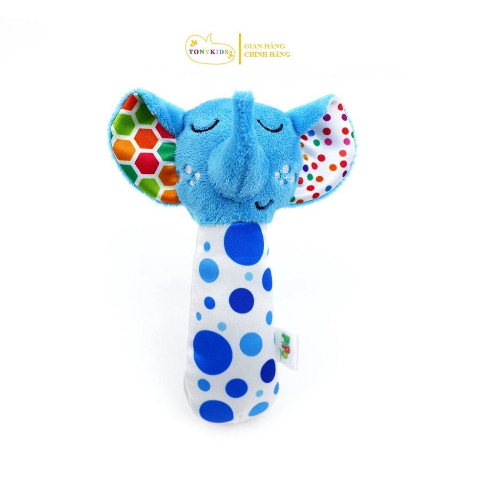 Lục lạc vải cầm tay, đồ chơi vải hỗ trợ phát triển đa giác quan cho trẻ sơ sinh thương hiệu Pipovietnam mẫu voi con