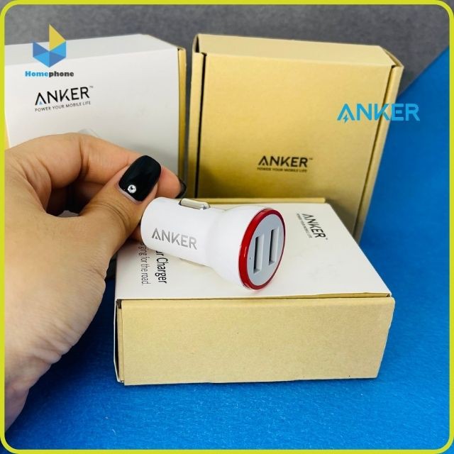 Tẩu Sạc ôtô Anker. Hai Cổng 24W. Mã A2308/ Công Nghệ Sạc Nhanh Với Tốc Độ Mạnh Mẽ.