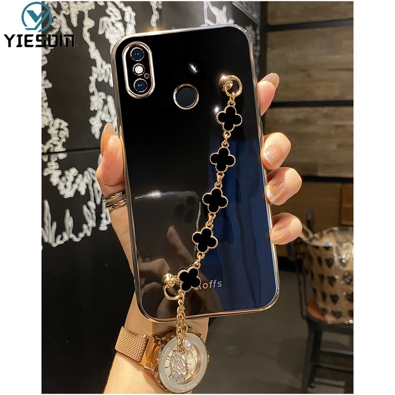 Ốp Điện Thoại Silicon Mềm Họa Tiết Lá May Mắn Có Dây Đeo Tay Cho Xiaomi Redmi Note 8 8T 7 5 Pro Redmi 7 5 Plus