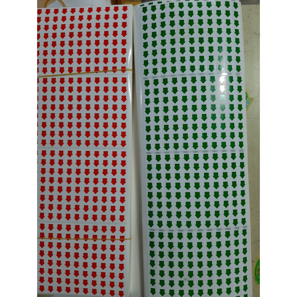 Mua Tem mũi tên dán lỗi sản phẩm 9x9x352 tem/tờ ( 100 tờ tập) hàng chất ...